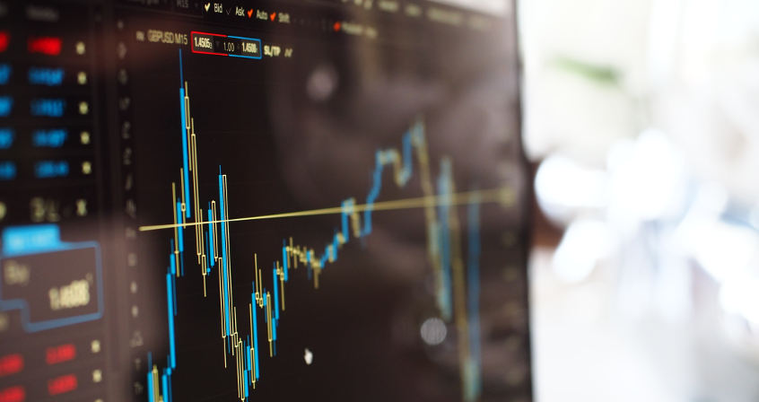 Chart of futures prices on stock market